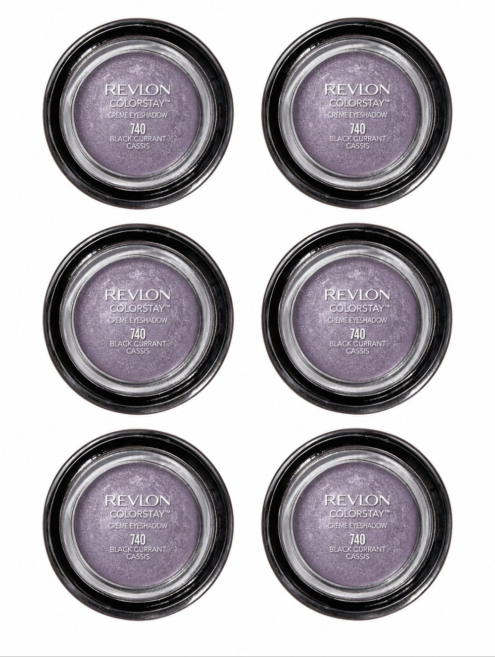6 x Revlon ColorStay Matte Shimmer  Eyeshadow, 740 Black Currant